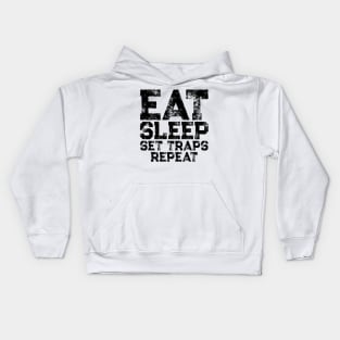 Eat Sleep Set Traps Repeat Kids Hoodie